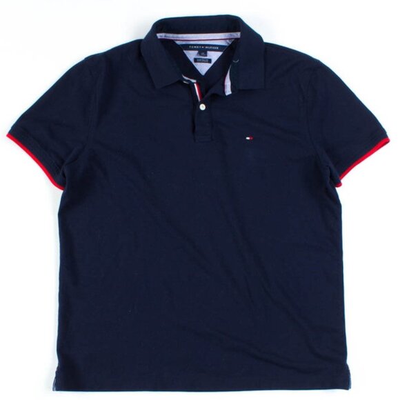 Navy Tommy Hilfiger Cotton Polo Shirt size S - Picture 1 of 5